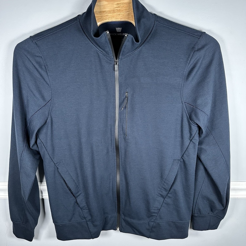Mack Weldon Jacket Mens XXL Navy Blue Atlas Full Zip Performance Stretch Workout